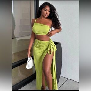 SHEIN Lime Green Two Piece Set